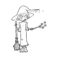 Cartoon Witch Casting Spell N31
