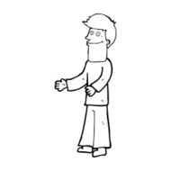 Cartoon Man Shrugging Shoulders N93