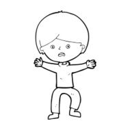 cartoon boy panicking N41