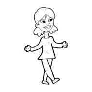 cartoon woman with no worries N51