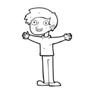 cartoon enthusiastic man N14