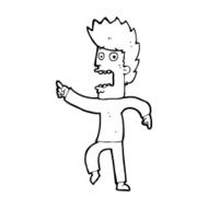 cartoon terrified man N377