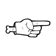 cartoon pointing hand symbol N16