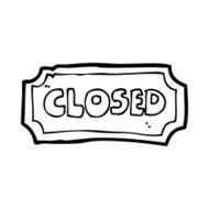 Cartoon Closed Sign N13
