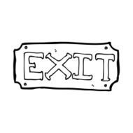 cartoon exit sign N25