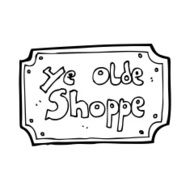 cartoon old fake shop sign N12