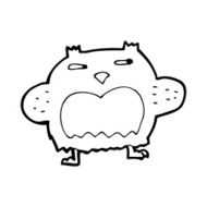 cartoon suspicious owl N13