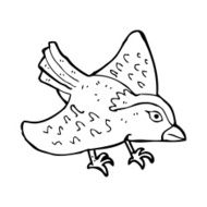 cartoon garden bird N54