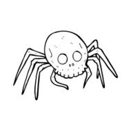 cartoon spooky halloween skull spider N11