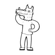 cartoon werewolf with idea N9