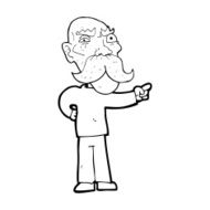 cartoon annoyed old man pointing N13