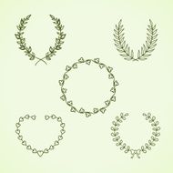 Retro calligraphic wreath