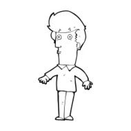 cartoon startled man N67