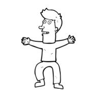 cartoon startled man N68
