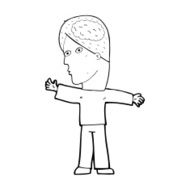 cartoon man with brain N13