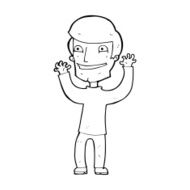 cartoon excited man N141