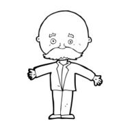 cartoon bald man with open arms N12
