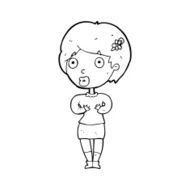 cartoon surprised woman N310