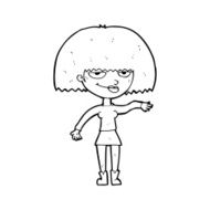 cartoon smug woman making dismissive gesture N13