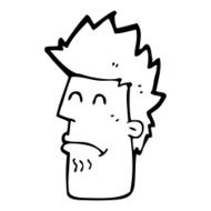 cartoon man feeling sick N12