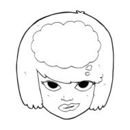cartoon woman thinking N59