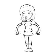 cartoon woman looking sideways N14