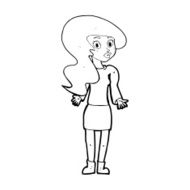 cartoon woman shrugging shoulders N639