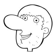 cartoon happy male face N26