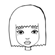 cartoon female face N198