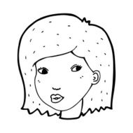 cartoon female face N199