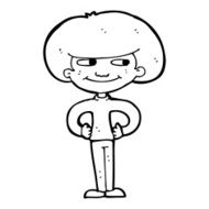 cartoon boy with hands on hips N13