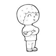 cartoon boy with folded arms N27