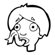 cartoon head sticking out tongue N13