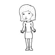 cartoon woman shrugging shoulders N640