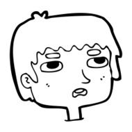 cartoon unhappy face N25
