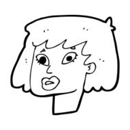 cartoon pretty female face N130