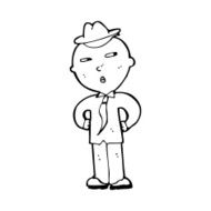 cartoon man wearing hat N44