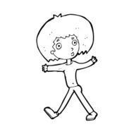 cartoon surprised man walking N13