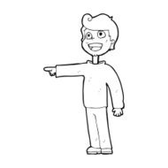 cartoon man pointing and laughing N51