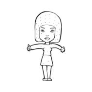 cartoon woman giving thumbs up symbol N87