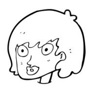 cartoon happy female face N239