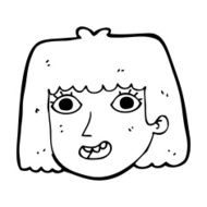 cartoon happy female face N240