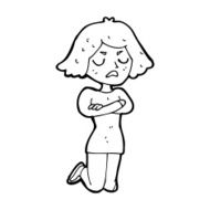 cartoon annoyed woman N254