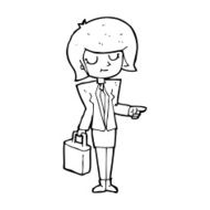 cartoon businesswoman pointing N10