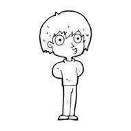 cartoon impressed boy N13