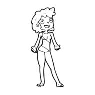 cartoon woman in swimming costume N14