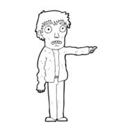 cartoon terrified man pointing N13