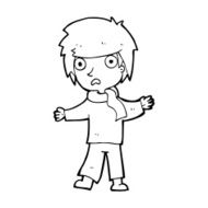 cartoon unhappy boy N78