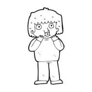 cartoon worried boy N41