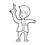 cartoon happy scientist N10